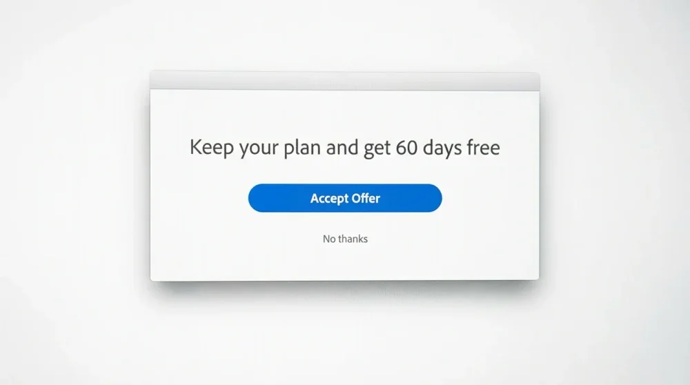 Adobe cancellation offer 60 days free