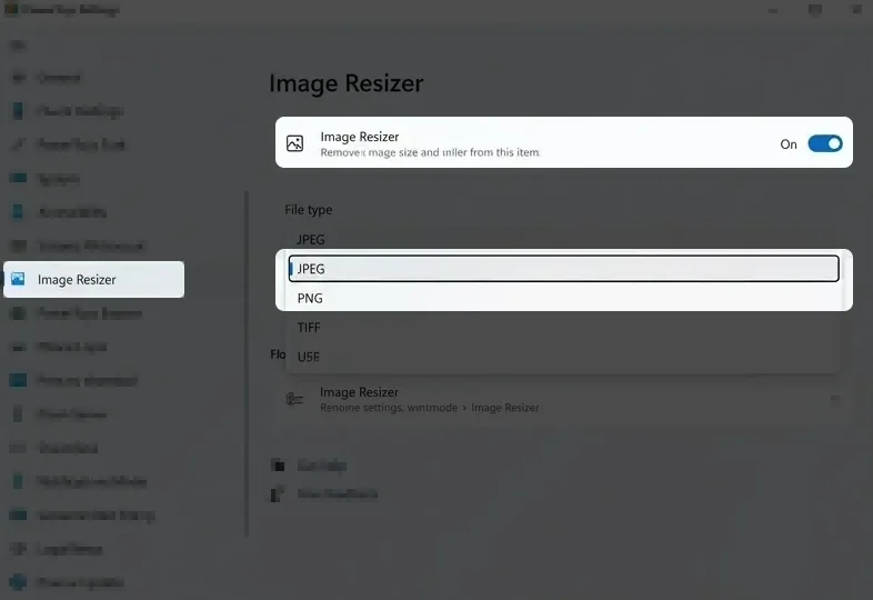 Windows powertoys image resizer settings