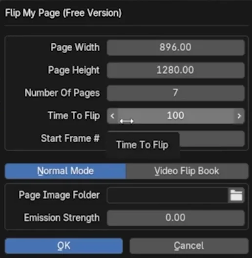 Blender flip my page add on