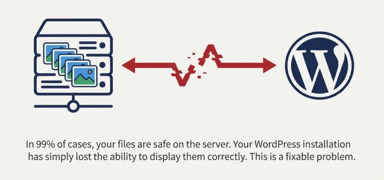 Wordpress media library images blank fix problem