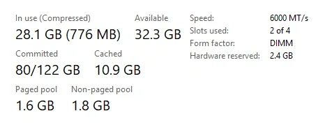 Check ram specs windows type speed task manager