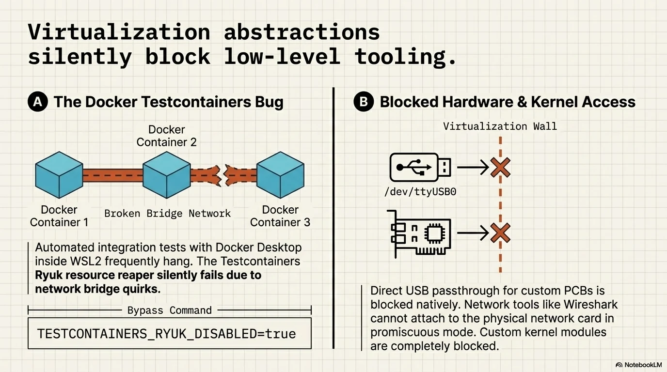 WSL2 Docker Testcontainers and hardware access limits