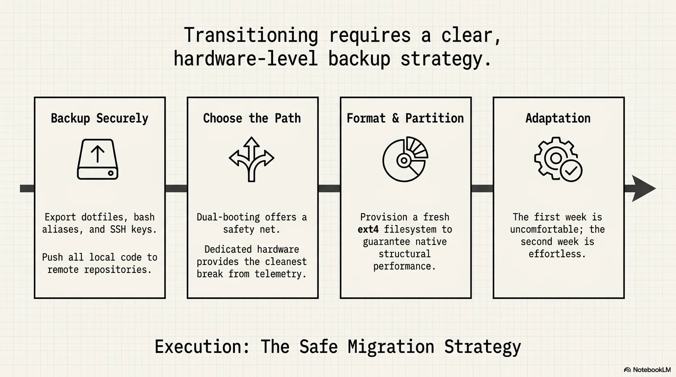 WSL2 to Native Linux migration strategy steps