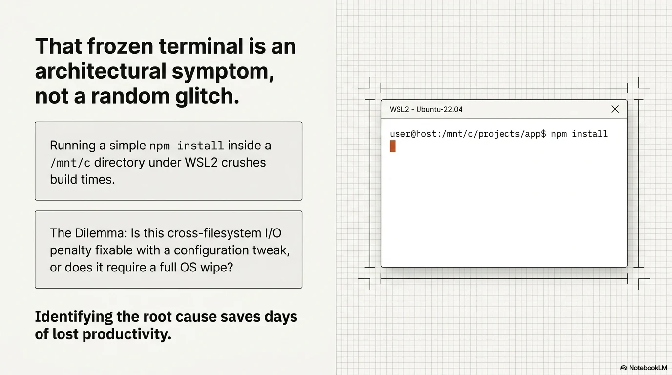 WSL2 npm install mnt/c terminal freeze